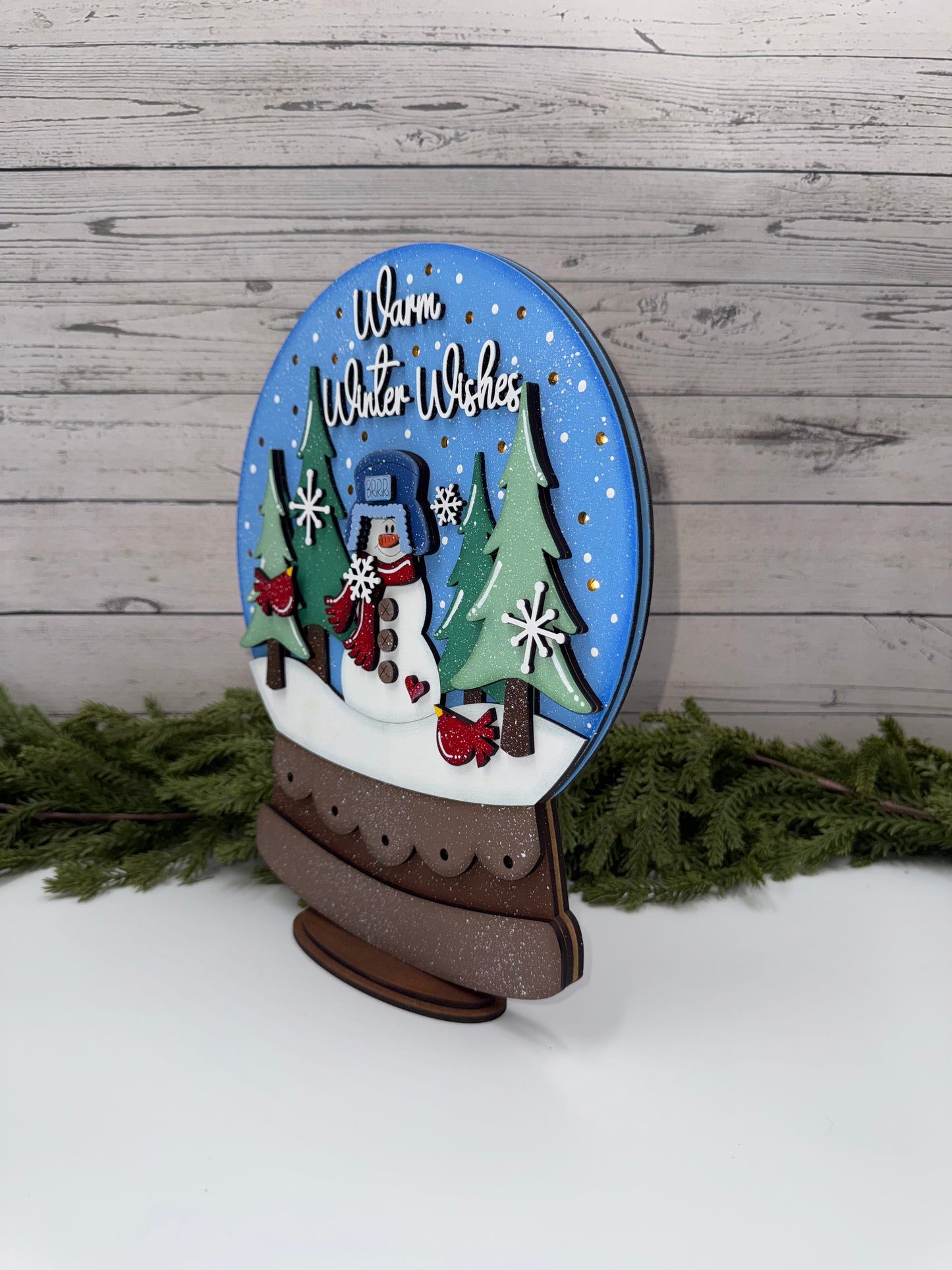 ❄️ Product Listing: Warm Winter Wishes Lighted Snow Globe Shelf Sitter