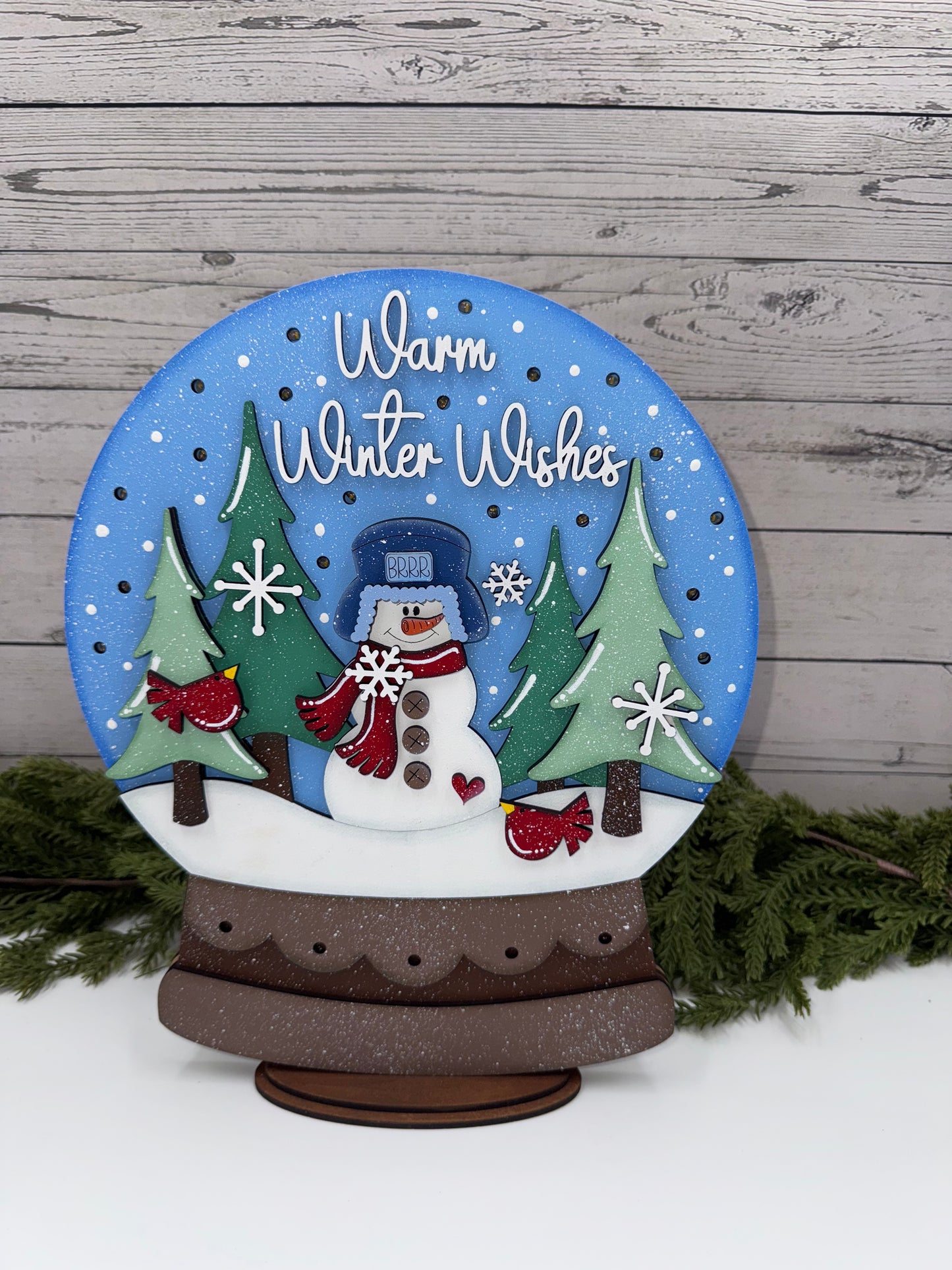 ❄️ Product Listing: Warm Winter Wishes Lighted Snow Globe Shelf Sitter