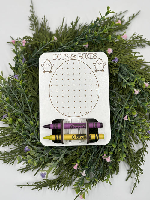 Easter Mini Game Set for Kids | Tic Tac Toe, Dots & Boxes, Maze, Hangman | Travel Games with Crayons | Easter Basket Stuffer