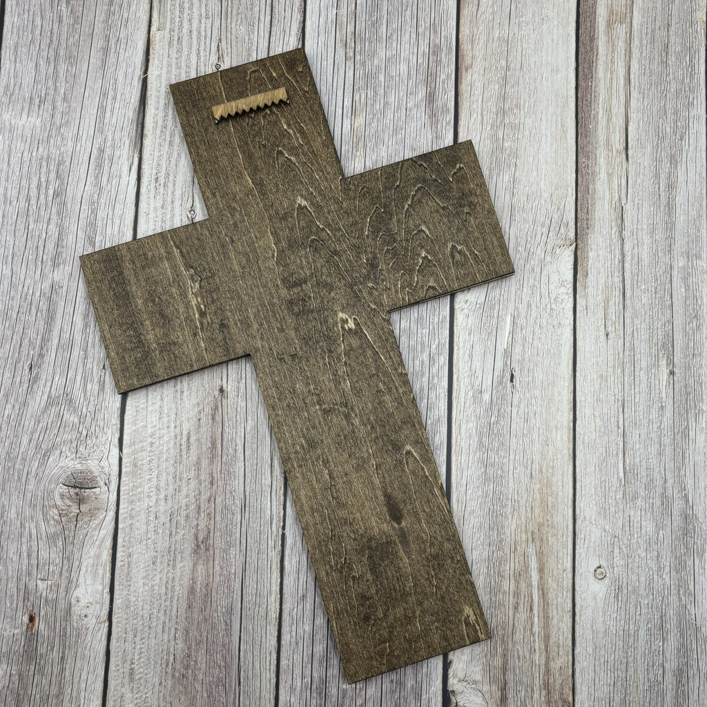 Layered Wooden Scroll Cross Wall Decor | Laser Cut Faith Art