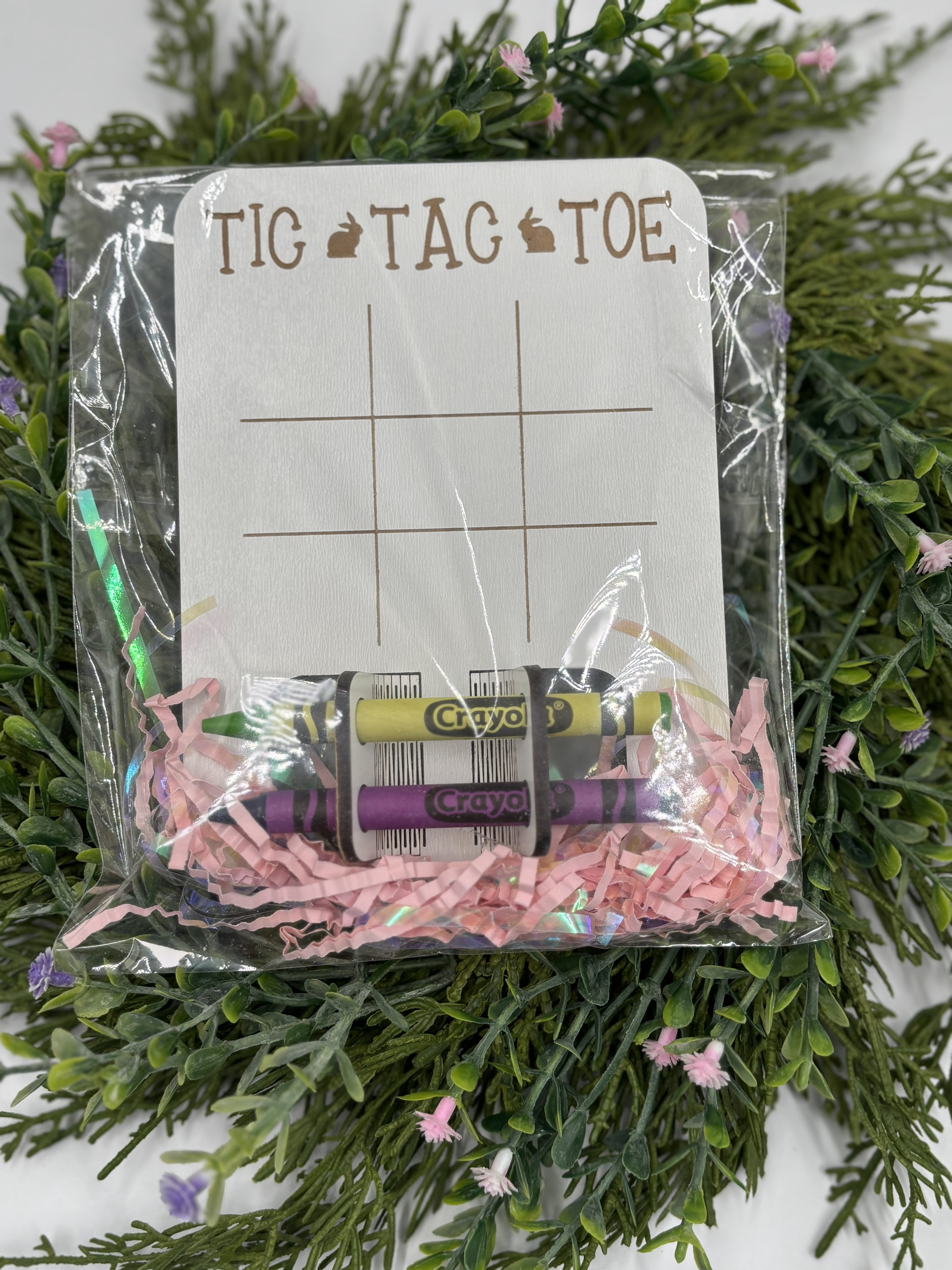 Easter Mini Game Set for Kids | Tic Tac Toe, Dots & Boxes, Maze, Hangman | Travel Games with Crayons | Easter Basket Stuffer