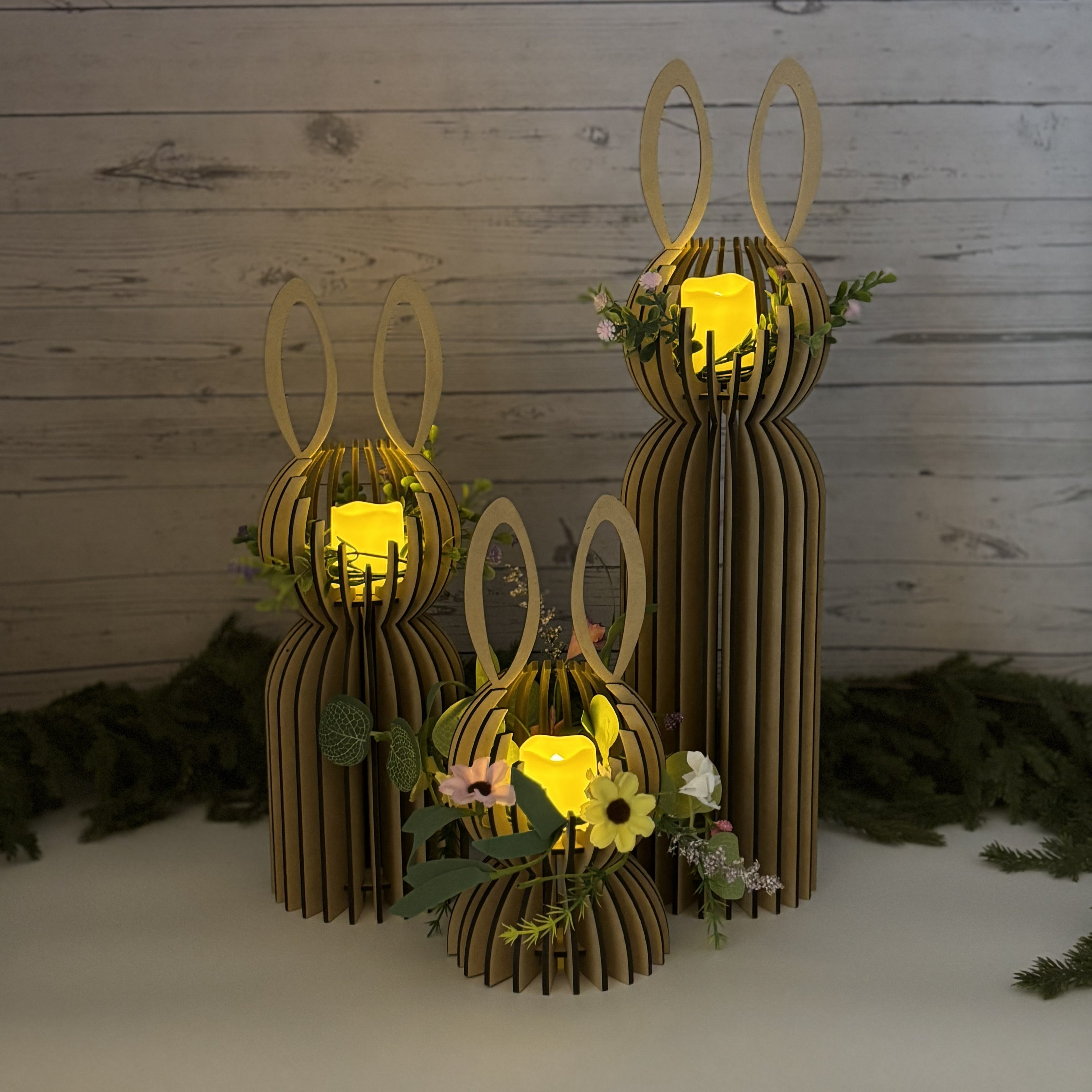 Bunny Votive Candle Holder – Individual or Set | Easter Decor Centerpiece